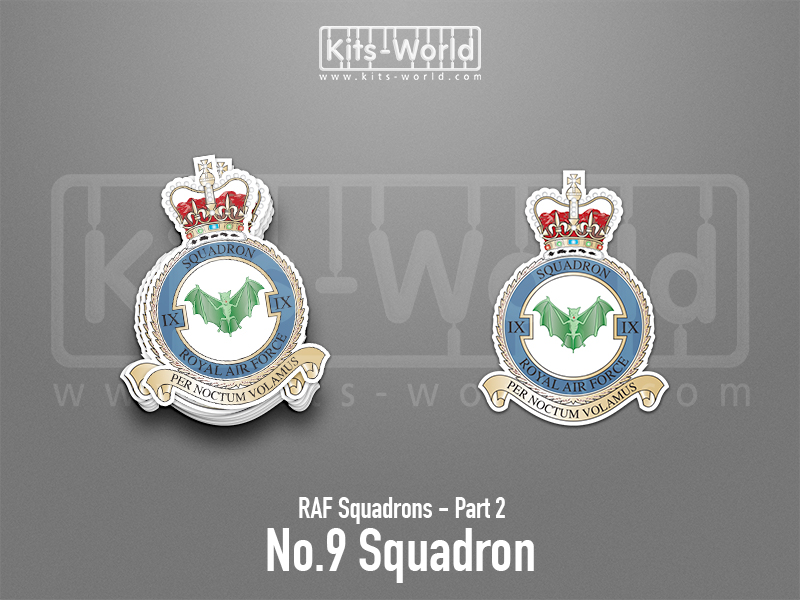Kitsworld SAV Sticker - British RAF Squadrons - No.9 Squadron W:75mm x H:100mm 